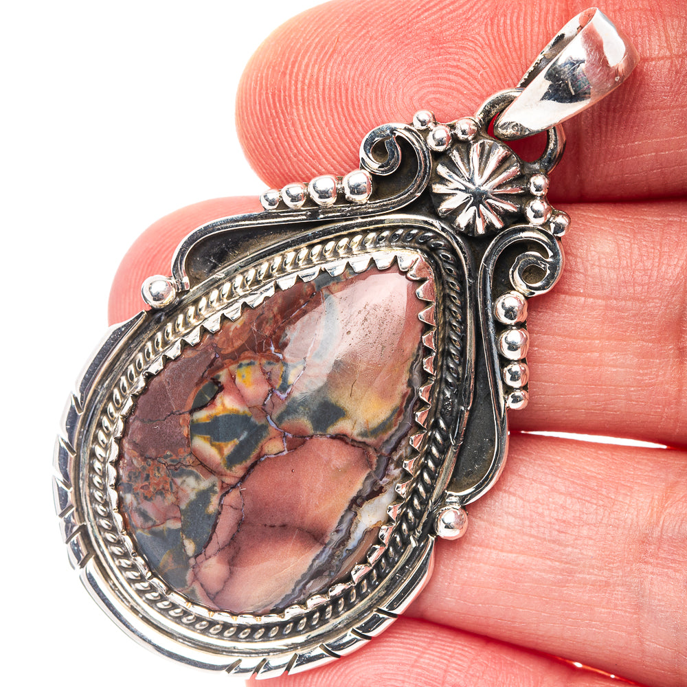 Premium Butterfly Jasper Pendant 2 1/8" (.925 Sterling Silver)
