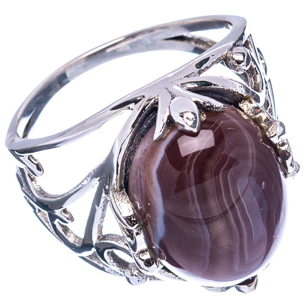 Premium Botswana Agate Ring Size 8 (.925 Sterling Silver)