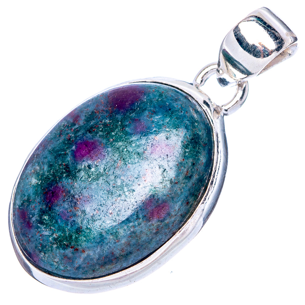 Ruby Fuchsite Pendant 1 3/8" (925 Sterling Silver) P42444