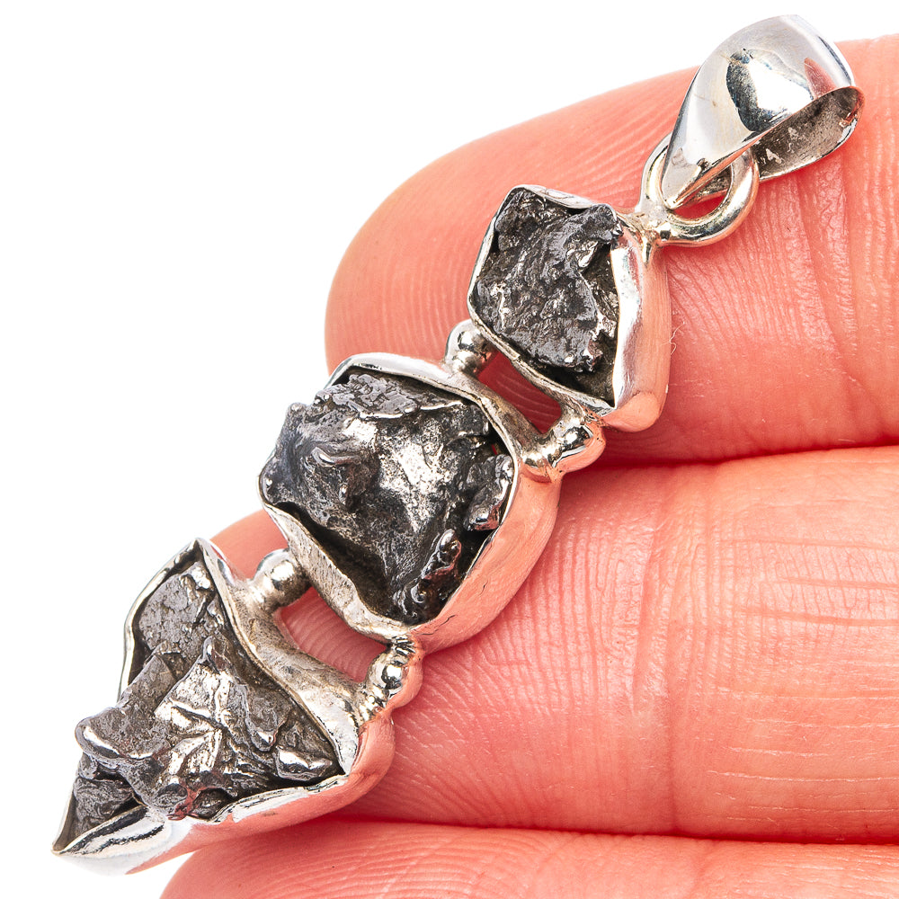 Rare Campo Del Cielo Meteorite Pendant 1 3/4" (.925 Sterling Silver)