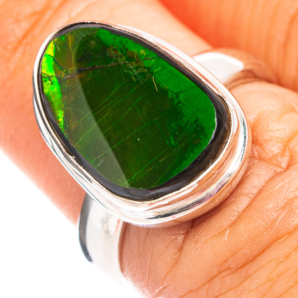 Premium Canadian Ammolite Ring Size 6 (.925 Sterling Silver)