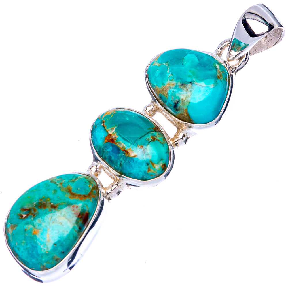 Kingman Turquoise Pendant 1 3/4" (925 Sterling Silver) P42752