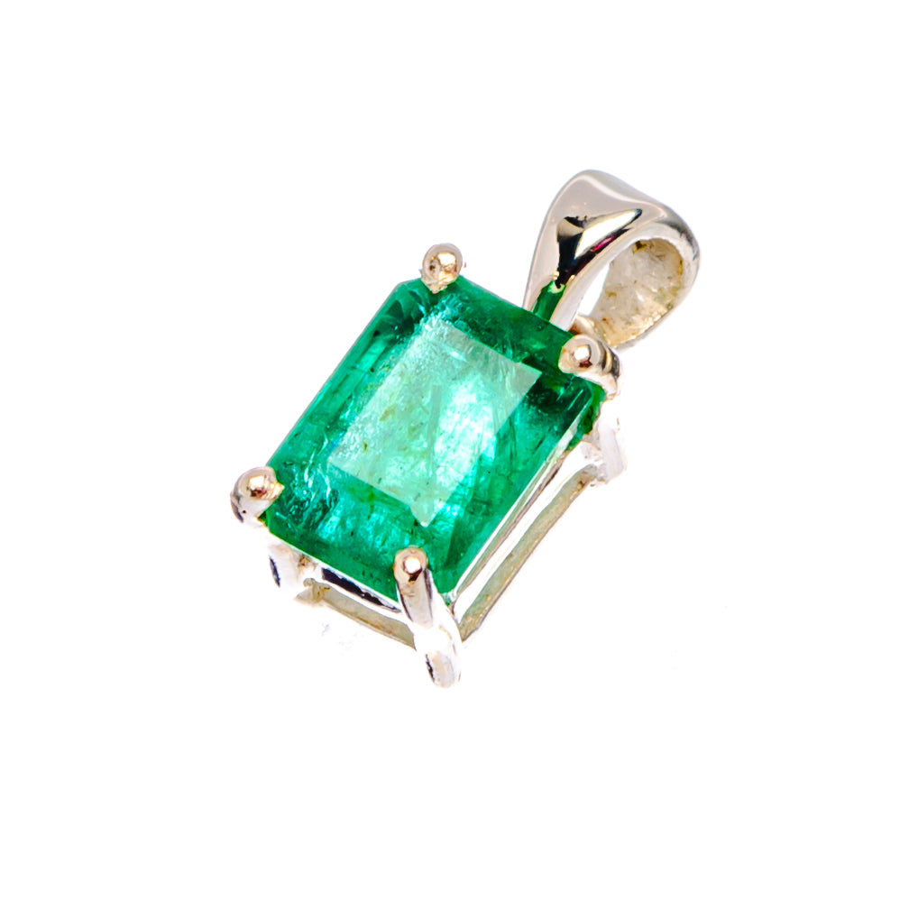 Signature GENUINE Zambian Emerald Pendant 3/8" (.925 Sterling Silver)