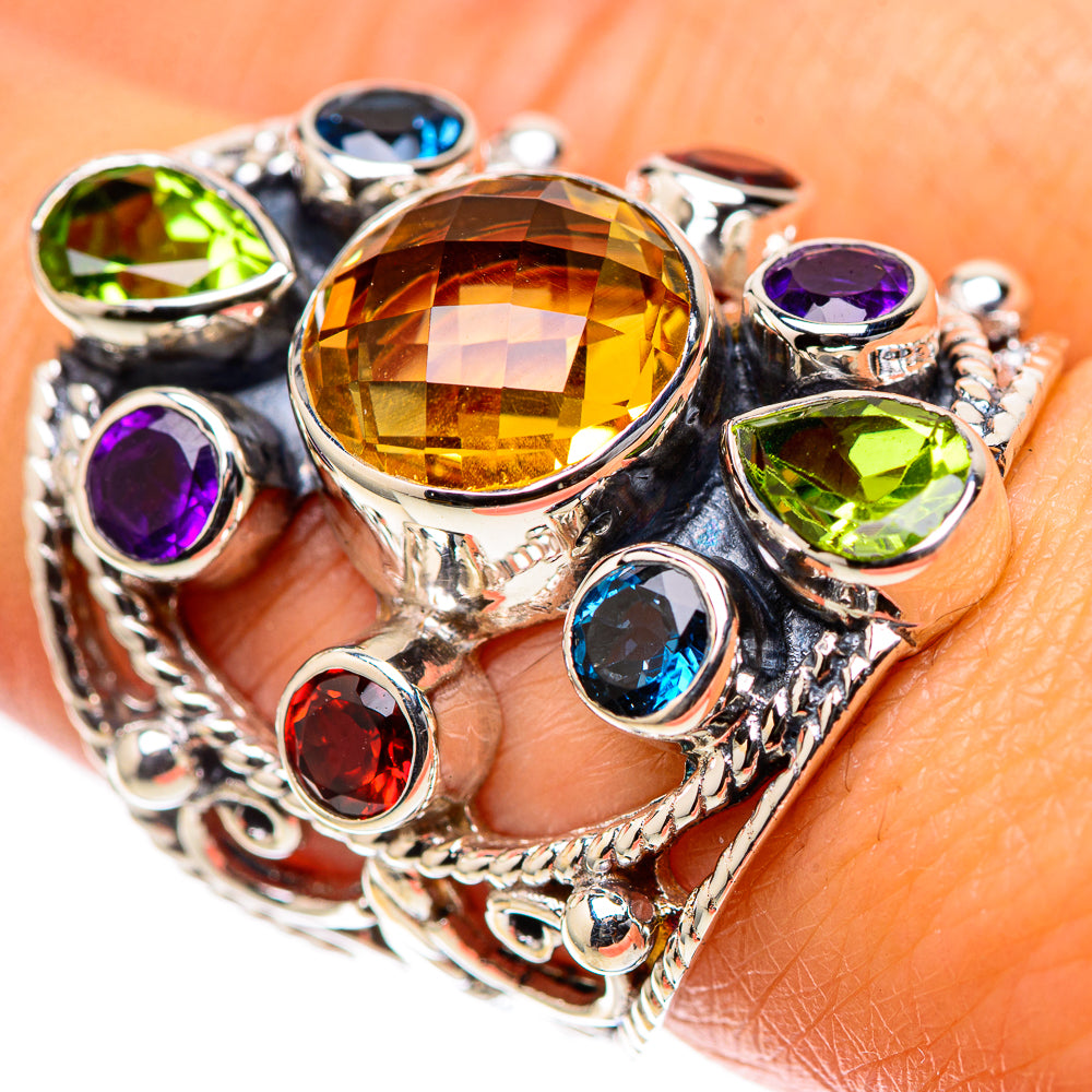 Signature Citrine, Peridot, Amethyst, Blue Topaz, Garnet Ring Size 8 (925 Sterling Silver) RING138277