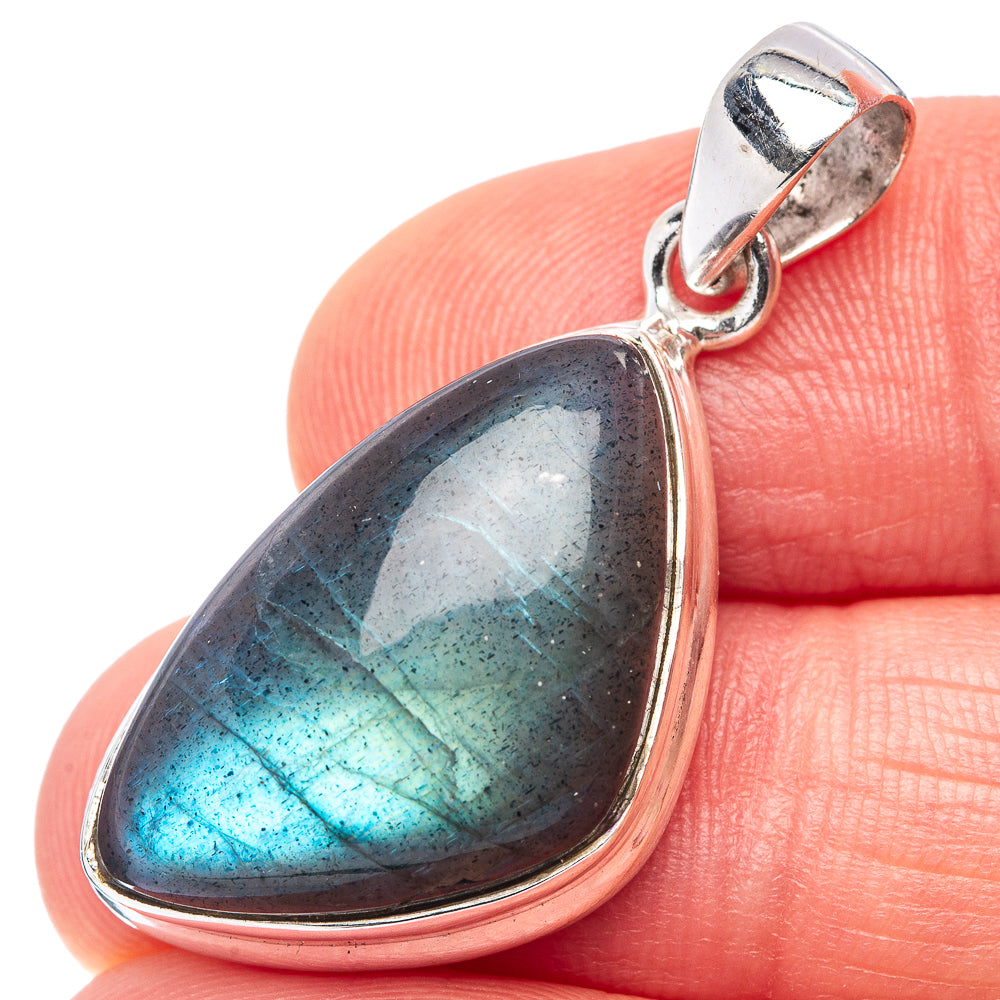 Labradorite Pendant 1 3/8" (.925 Sterling Silver)