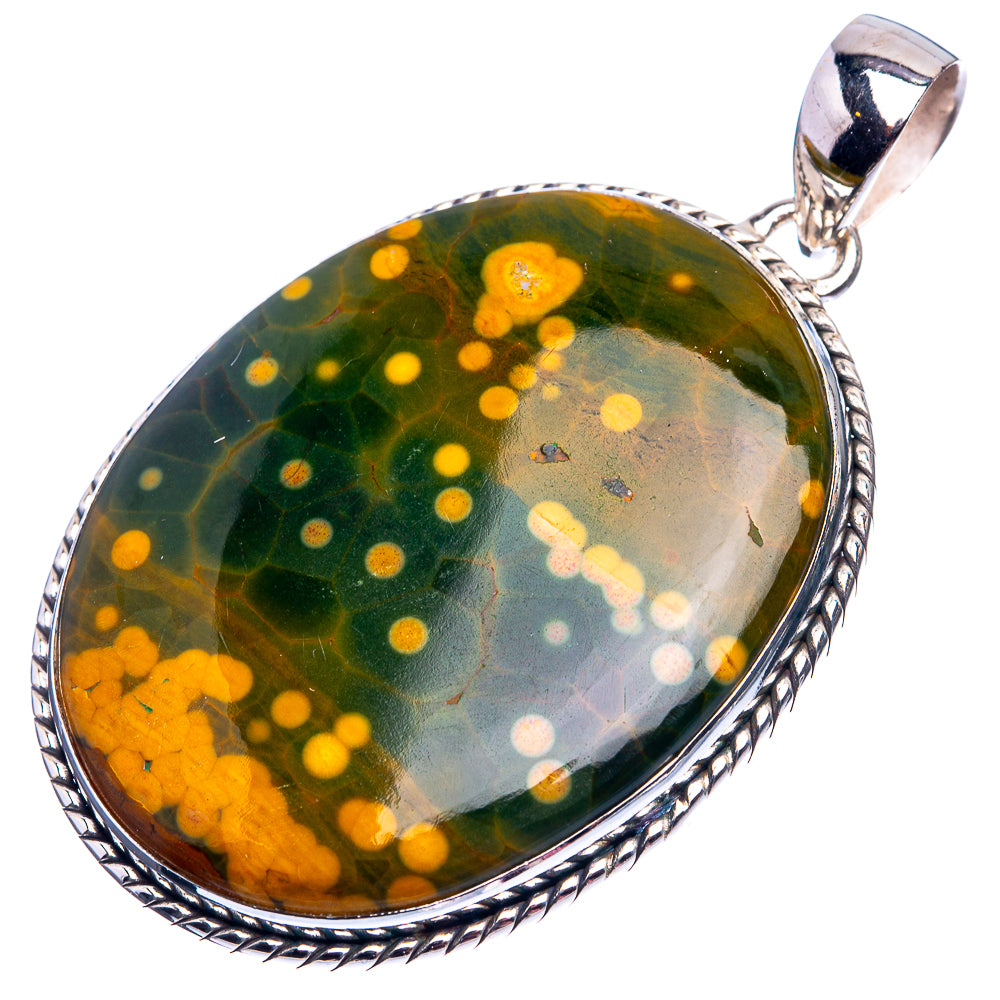 Ocean Jasper Pendant 2 1/8" (925 Sterling Silver) P38926