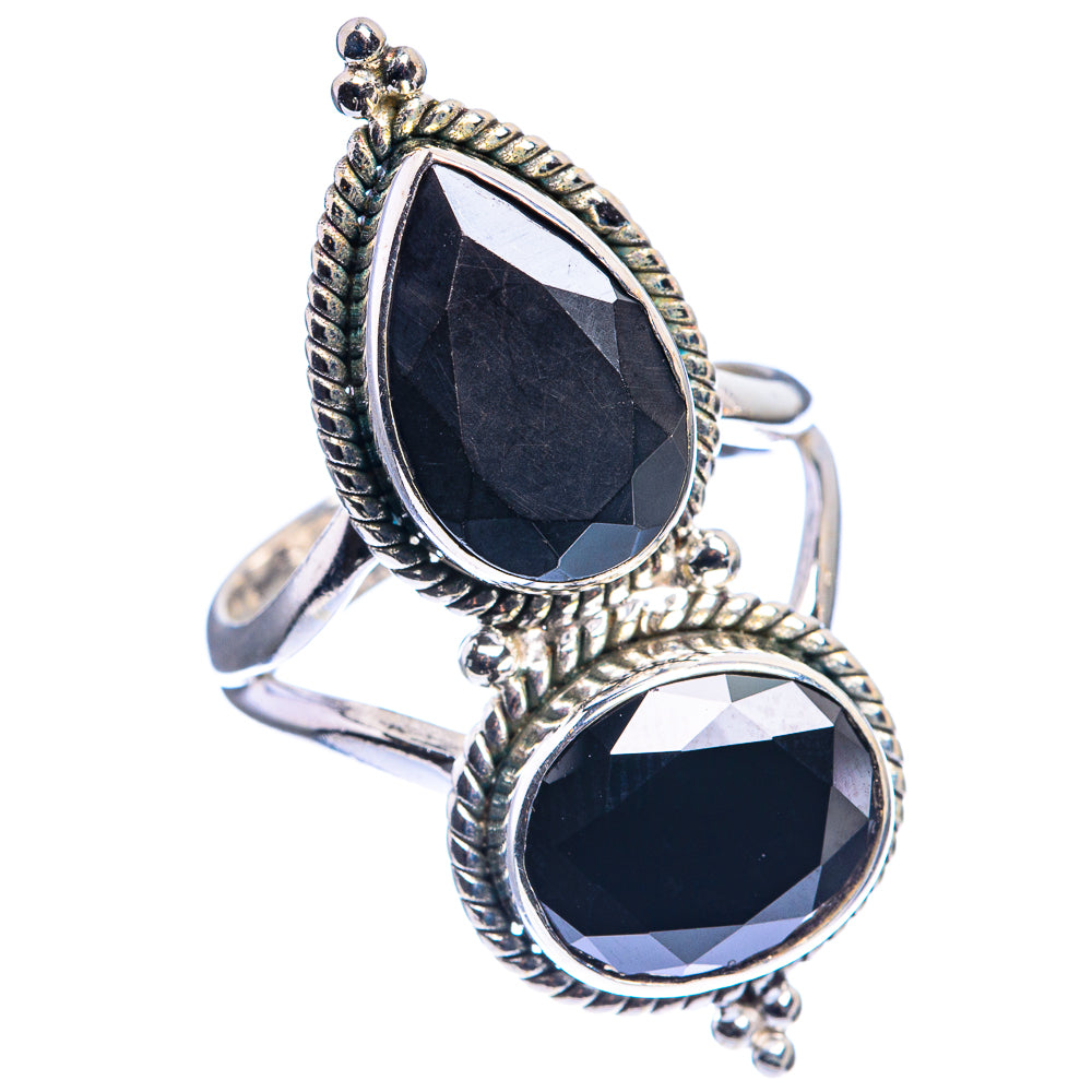 Large Black Onyx Ring Size 8.75 (925 Sterling Silver) R142519