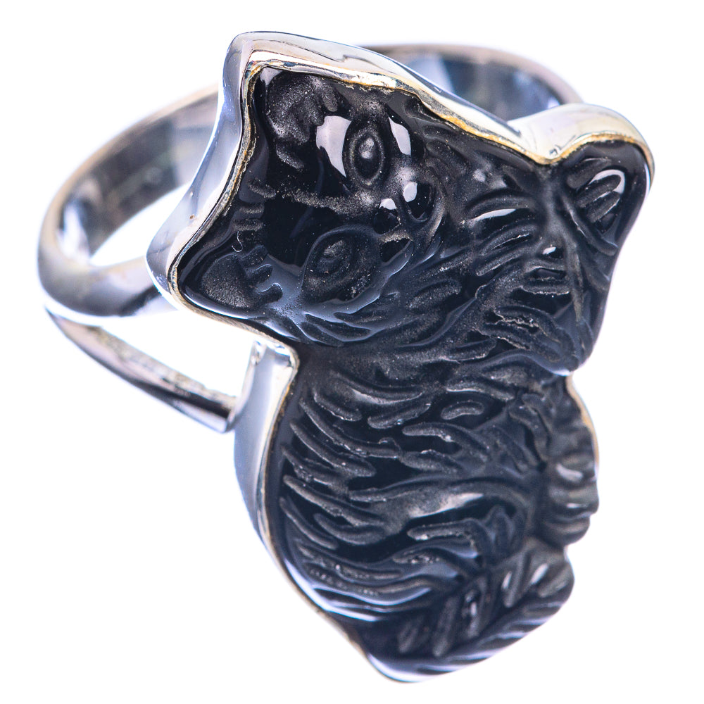 Black Onyx Cat Ring Size 8.5 (925 Sterling Silver) RING143232