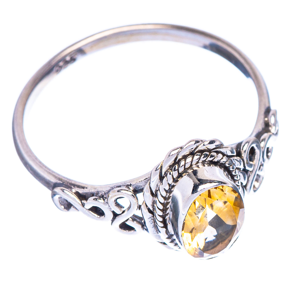 Faceted Citrine Dainty Ring Size 7 (925 Sterling Silver) R1016