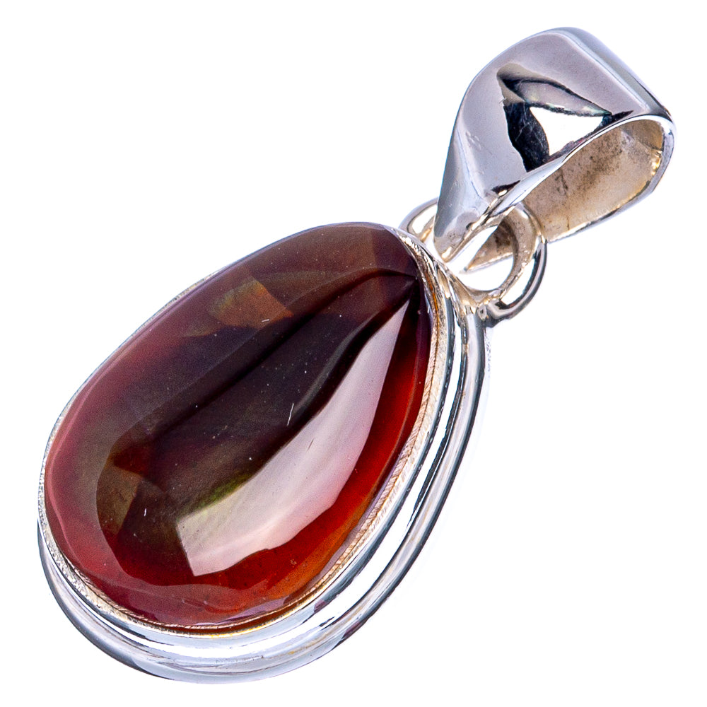 Rare Mexican Fire Agate Pendant 1 1/8" (925 Sterling Silver) P41957