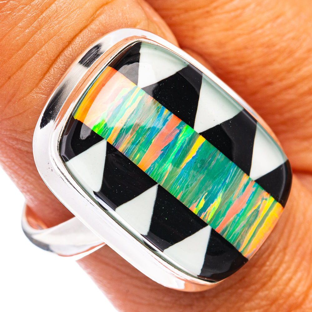 Premium Aura Opal Ring Size 10 (.925 Sterling Silver)
