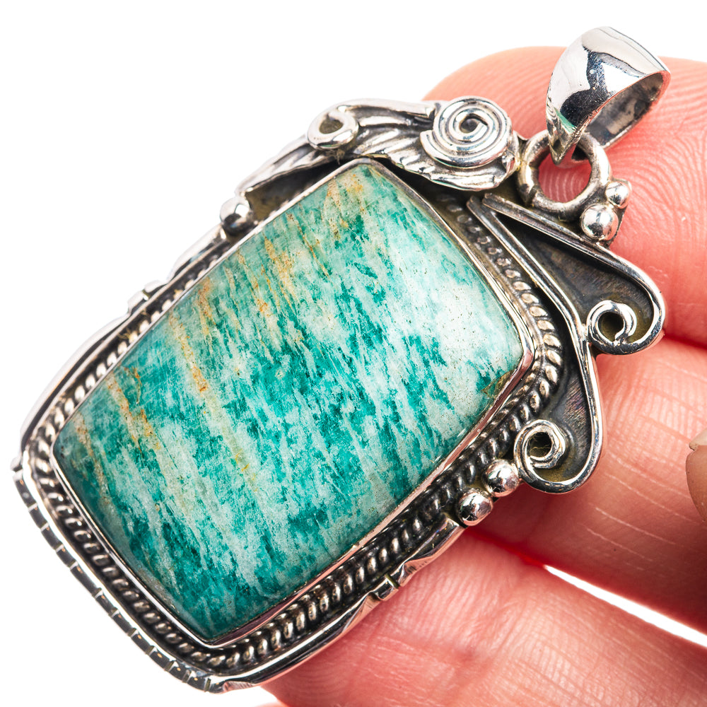Amazonite Pendant 1 3/4" (925 Sterling Silver) P39009