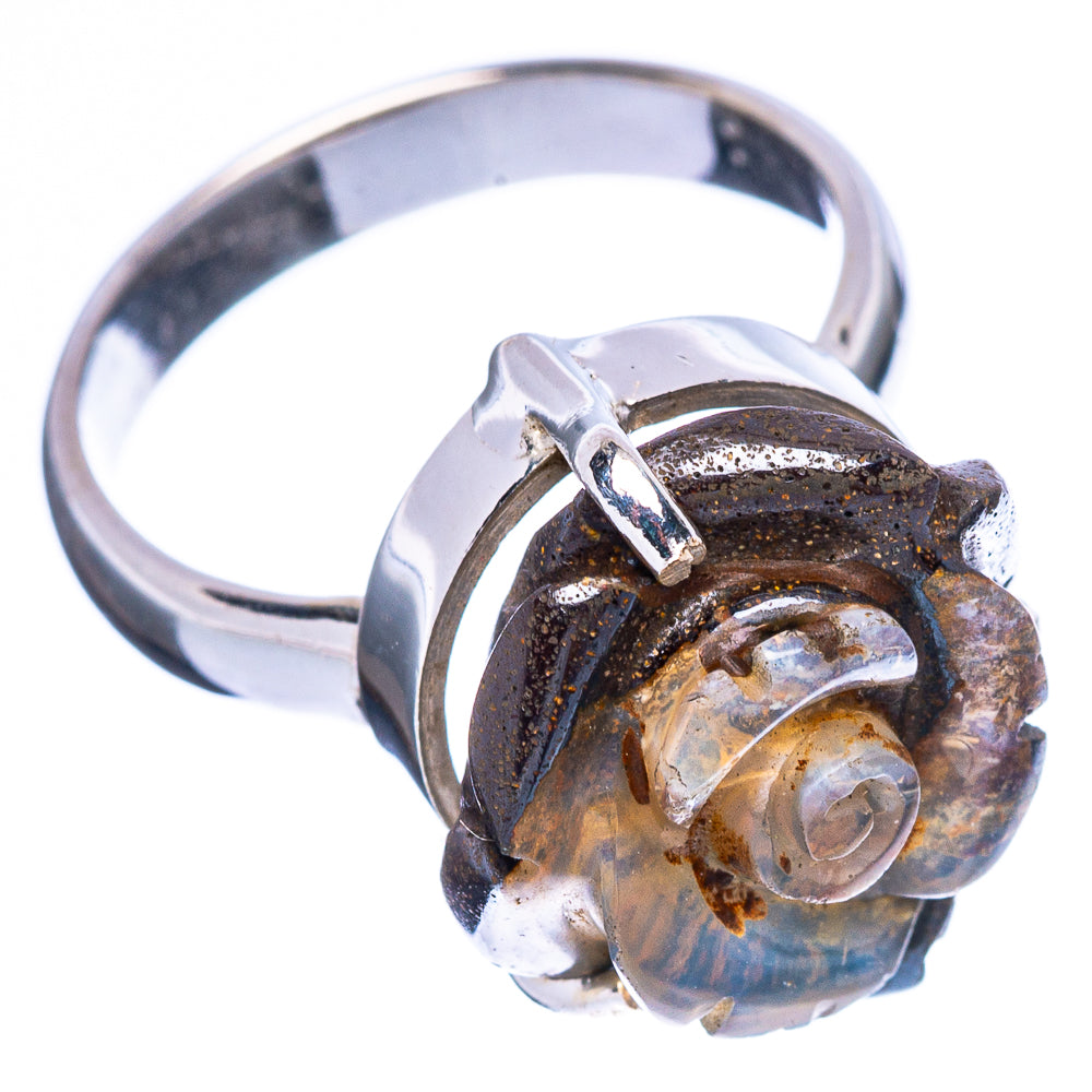 Rare Boulder Opal Rose Ring Size 6 (925 Sterling Silver) R2535
