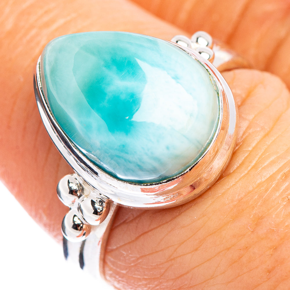 Rare Larimar Ring Size 7.25 (.925 Sterling Silver)