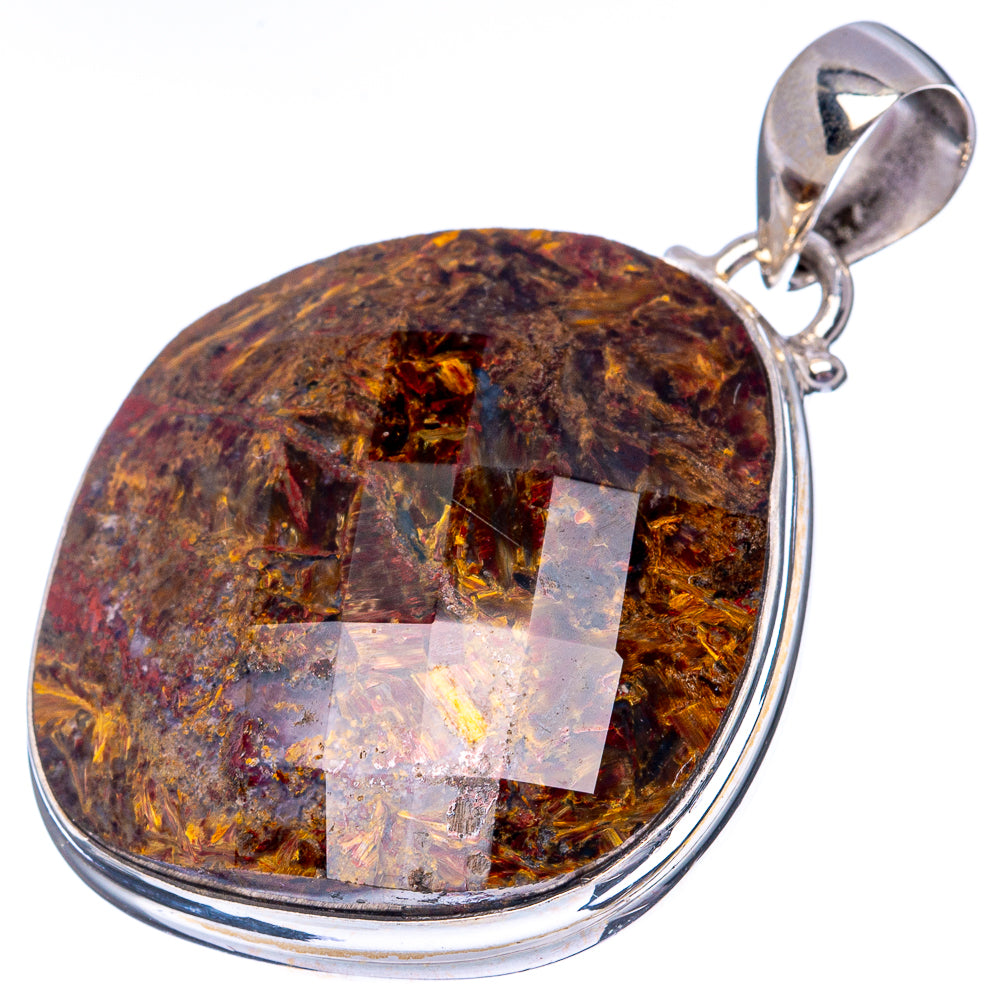 Rare Golden Pietersite 925 Sterling Silver Pendant 1 5/8" (925 Sterling Silver) P42652