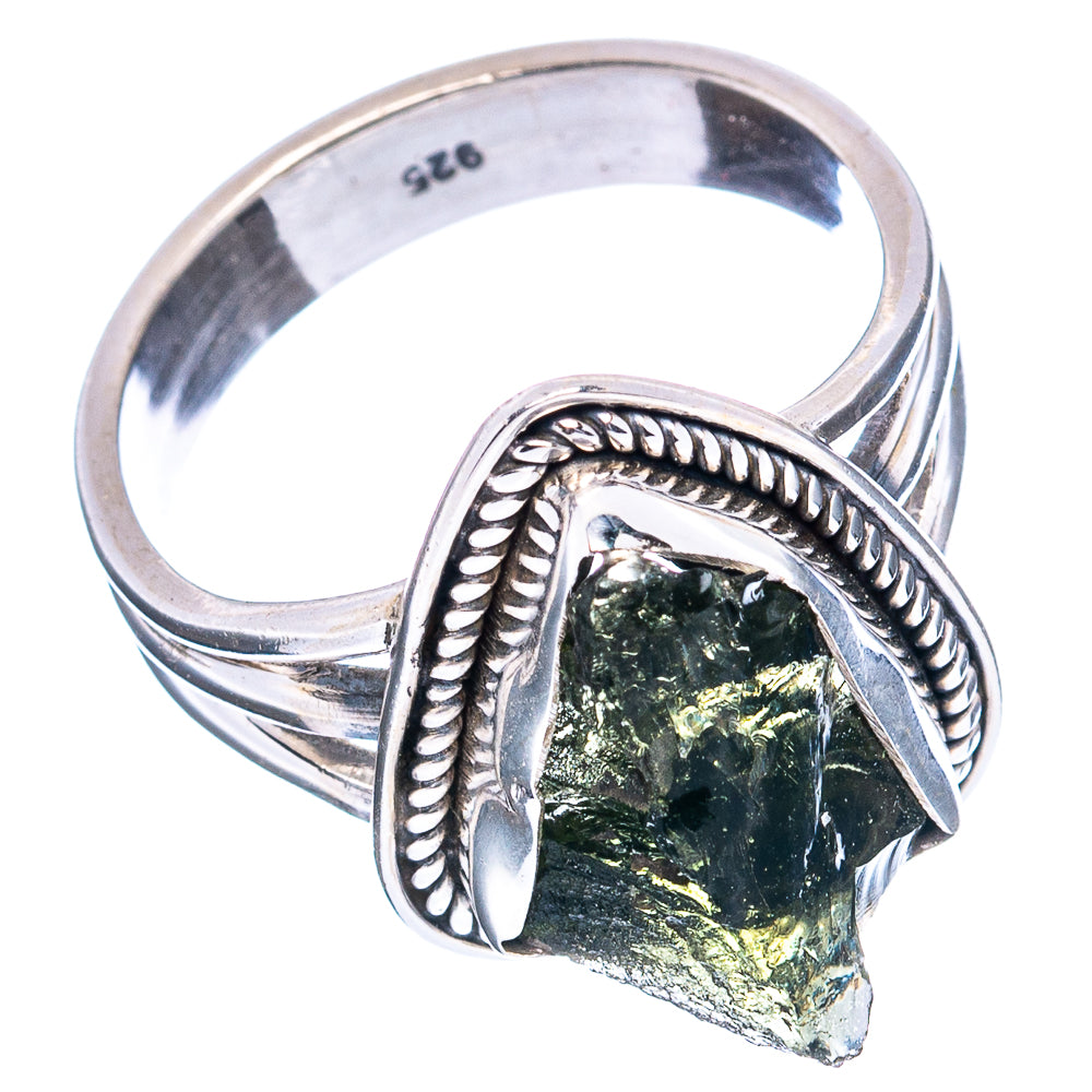 Rare Moldavite Ring Size 6.5 (.925 Sterling Silver)