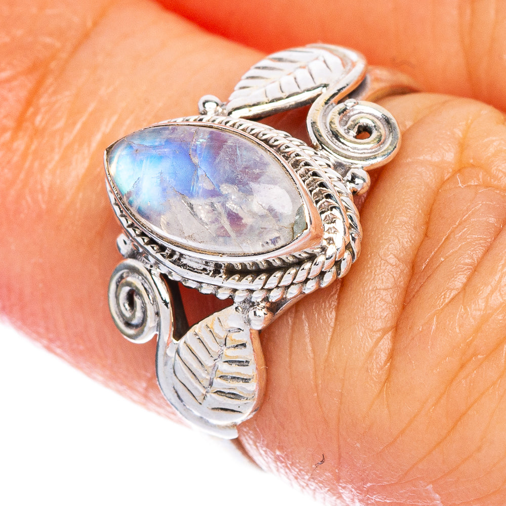 Rainbow Moonstone Dainty Ring Size 5.5 (925 Sterling Silver) R147149