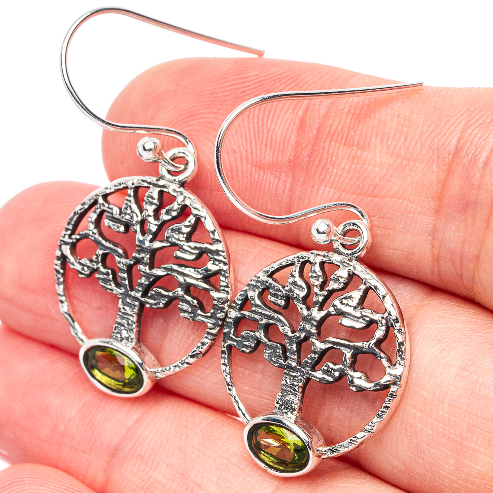 Peridot Earrings 1 3/8" (925 Sterling Silver) E2950