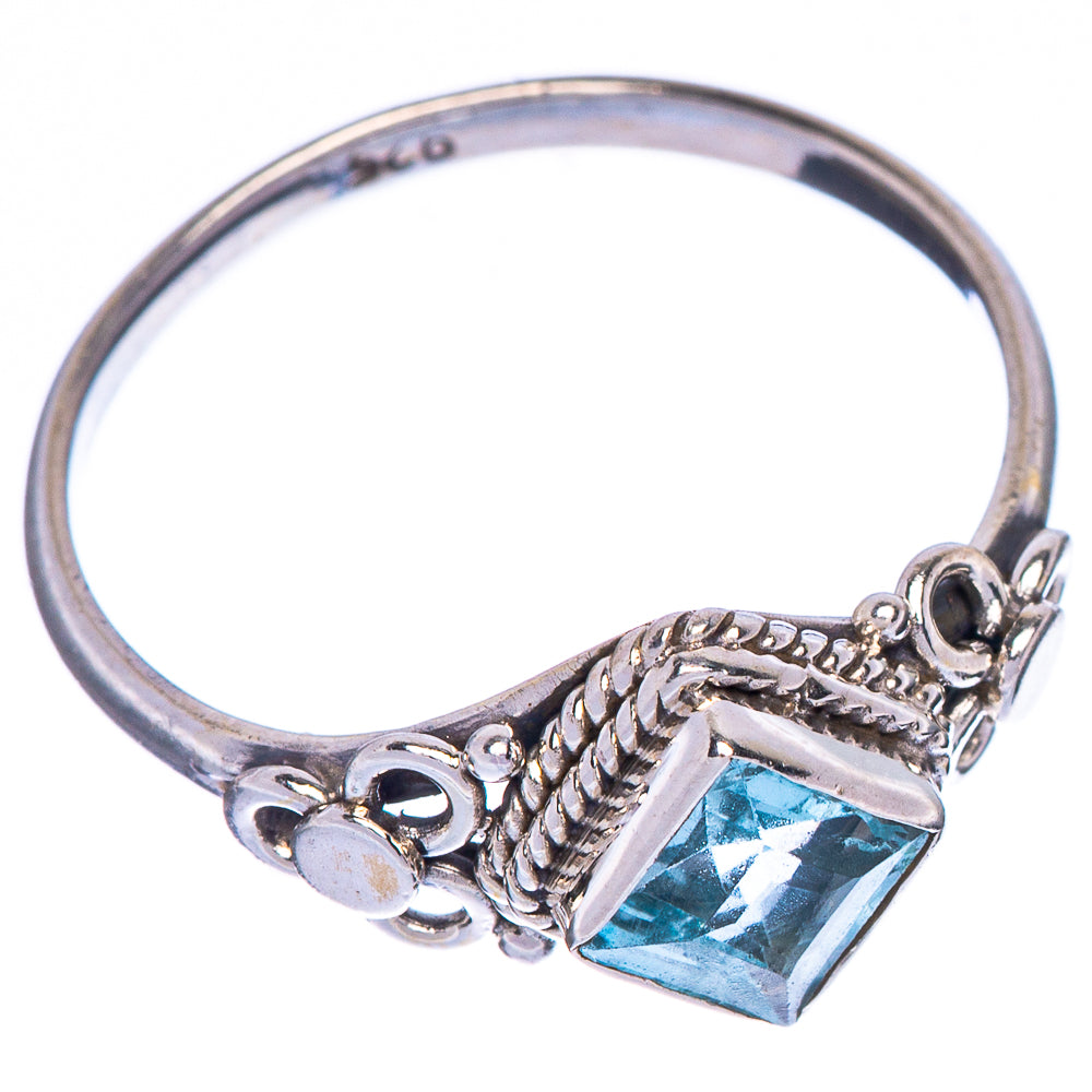 Blue Topaz Dainty Ring Size 6.75 (925 Sterling Silver) R1006