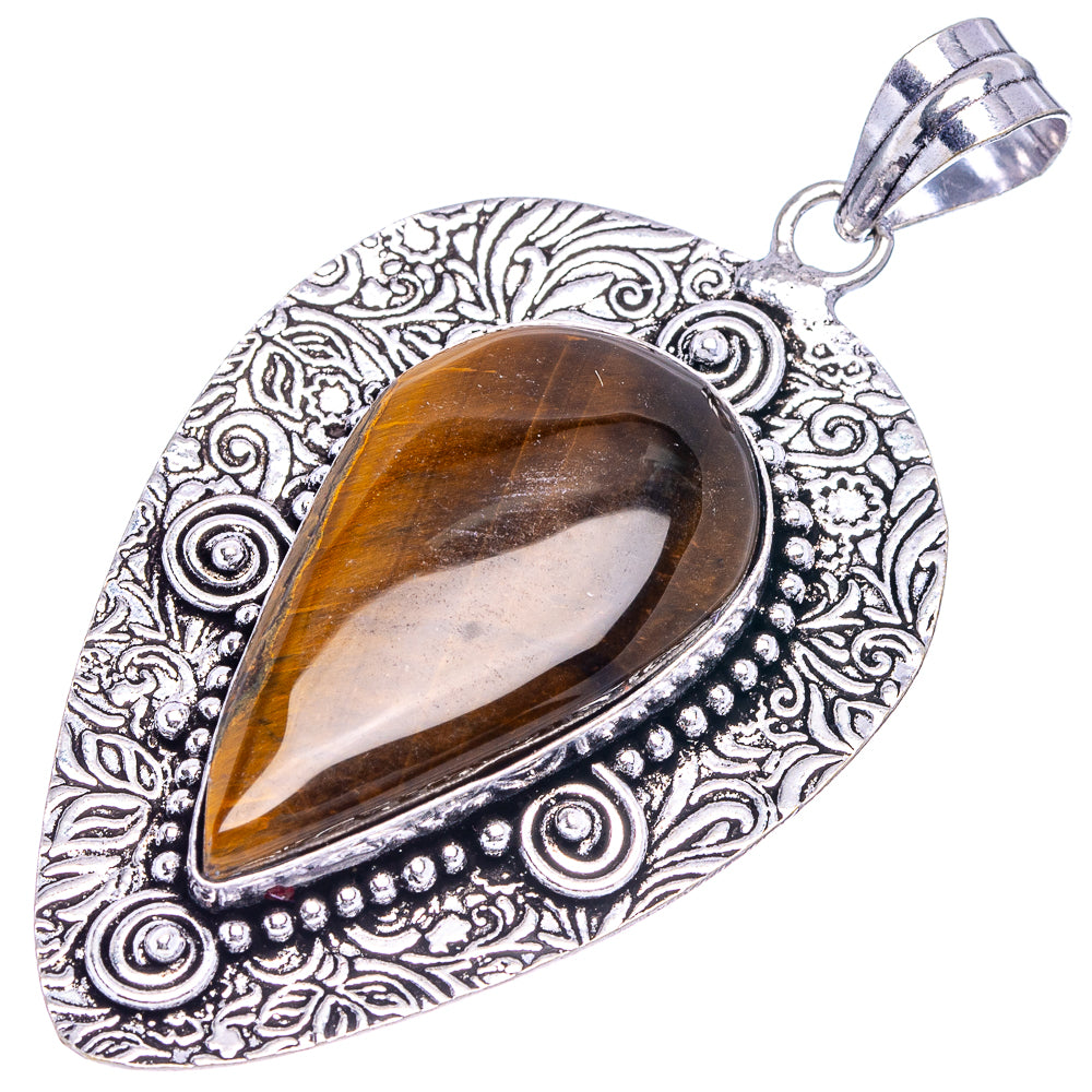 Tiger's Eye Pendant 2 5/8" (German Silver)