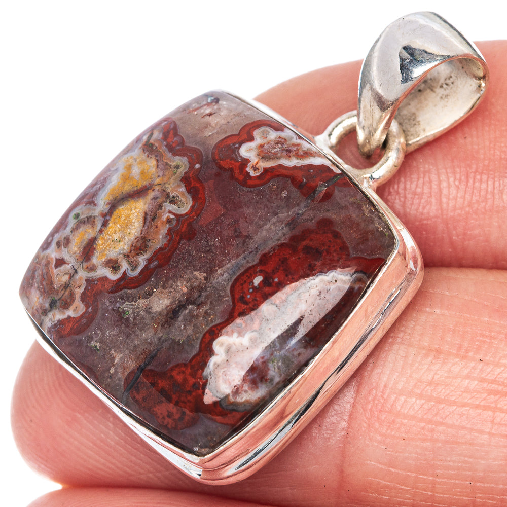 Moroccan Agate Pendant 1 1/4" (925 Sterling Silver) P40841