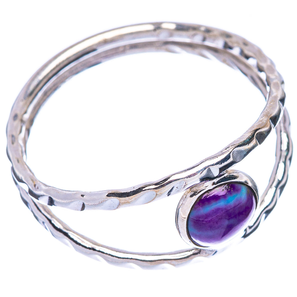 Purple Copper Composite Turquoise Dainty Ring Size 8.75 (925 Sterling Silver) R146827