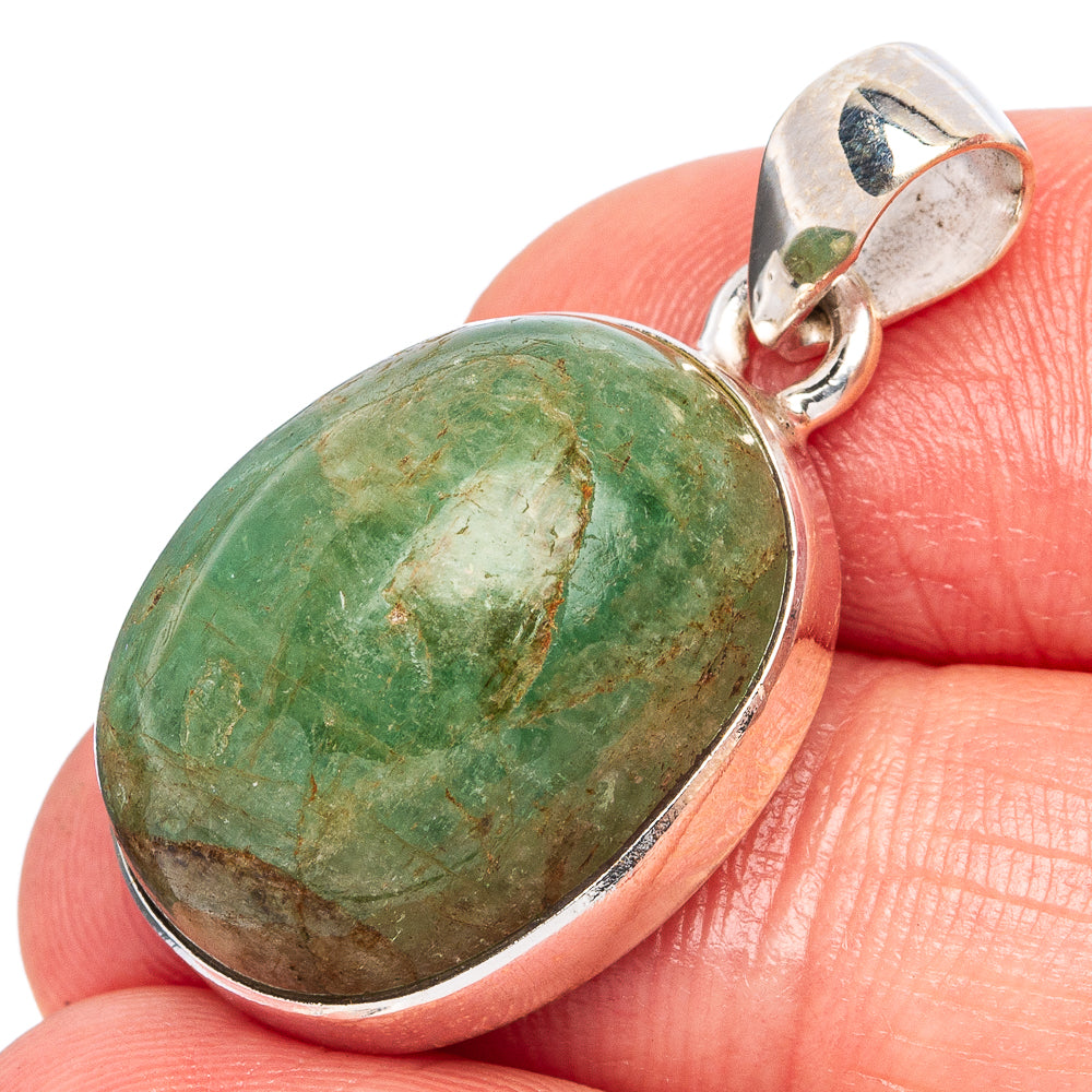Natural Colombian Emerald Pendant 1 1/4" (925 Sterling Silver) P43364