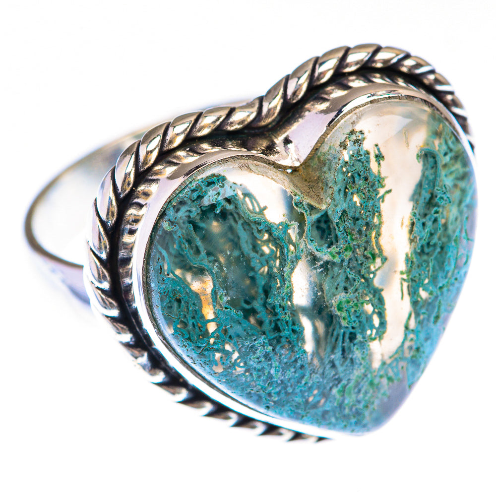 Green Moss Agate Ring Size 6.75 (925 Sterling Silver) RING139878