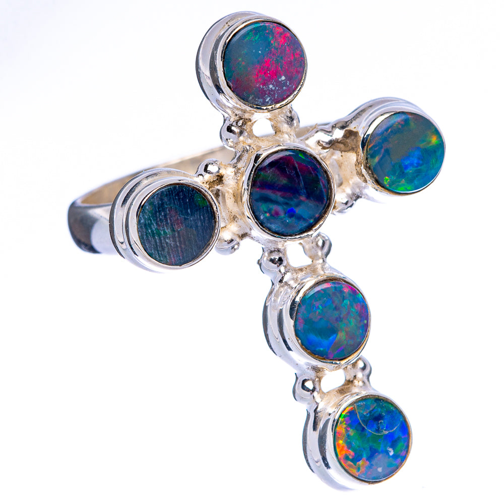 Triplet Opal Cross Ring Size 7 (925 Sterling Silver) R146713