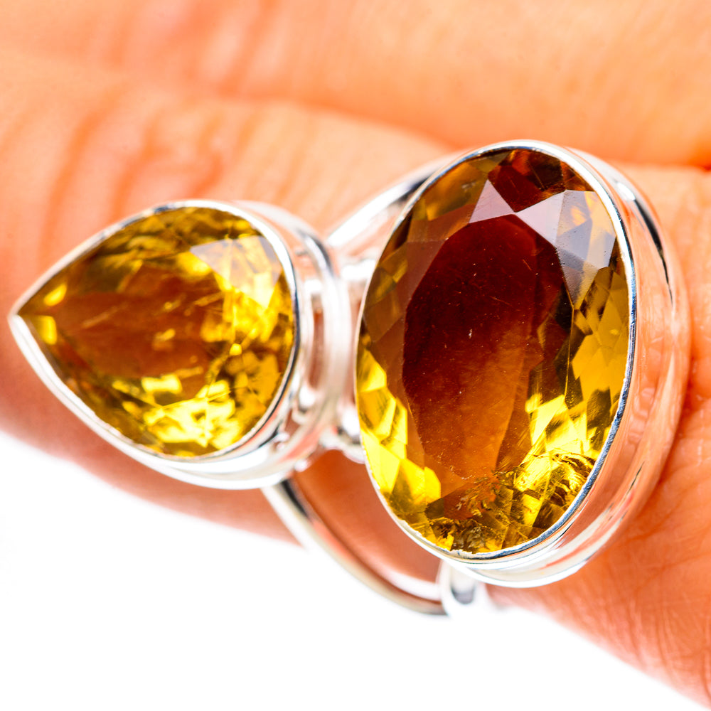 Large Faceted Citrine Ring Size 9 (925 Sterling Silver) RING138880