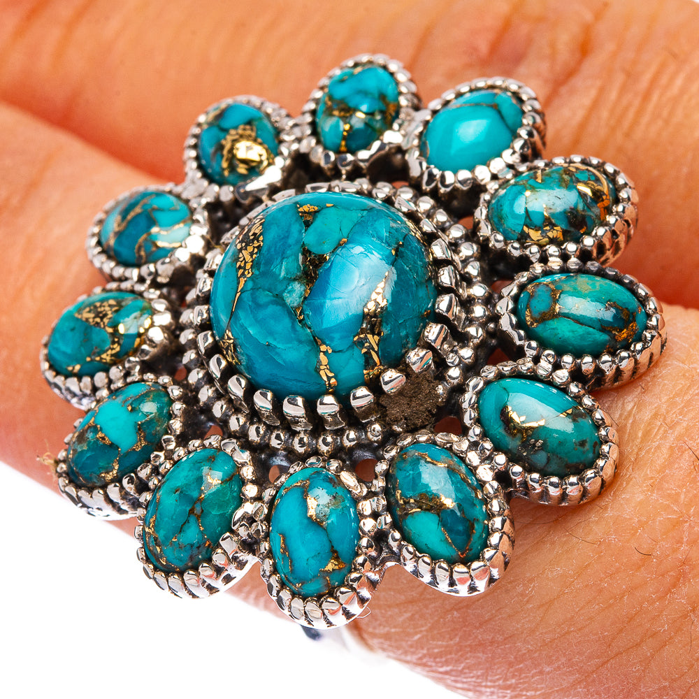 Large Blue Copper Composite Turquoise Ring Size 7 (925 Sterling Silver) R146236