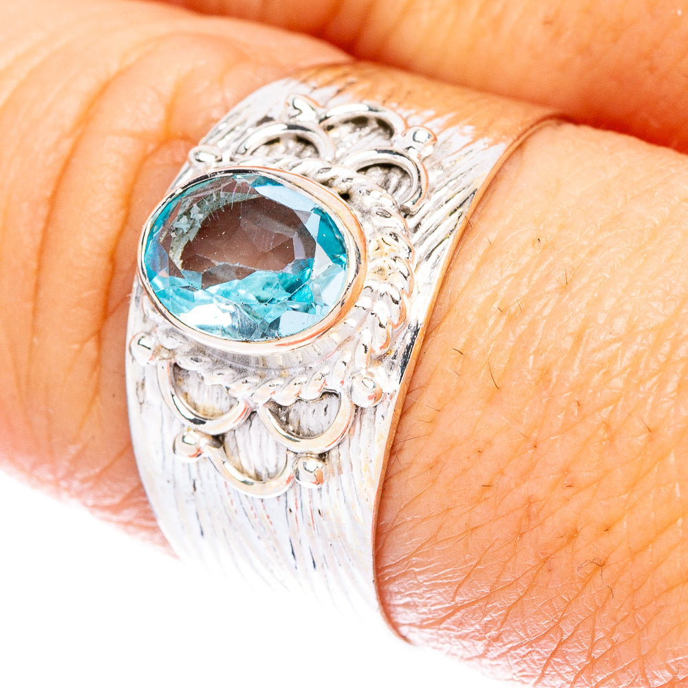 Blue Topaz Ring Size 8.5 (925 Sterling Silver) R146973