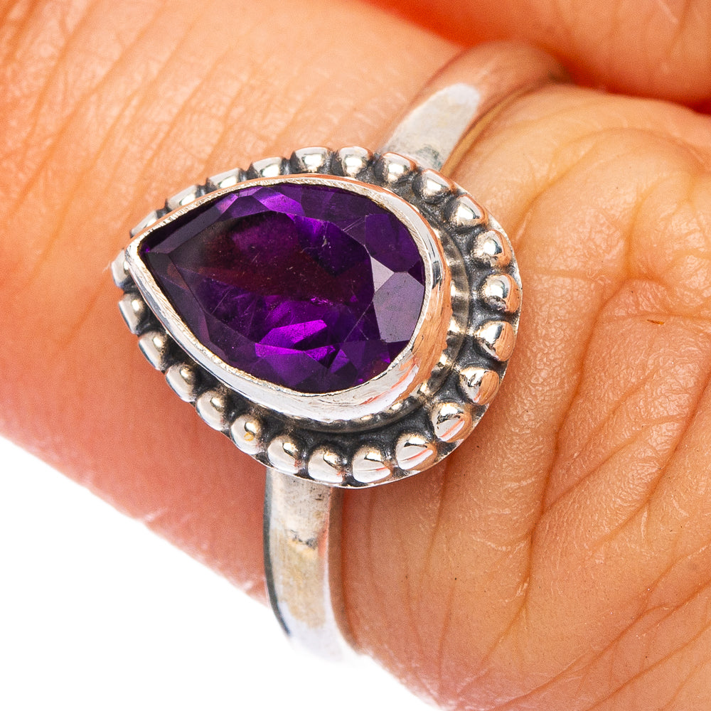 Faceted Amethyst Dainty Ring Size 6 (925 Sterling Silver) R145705