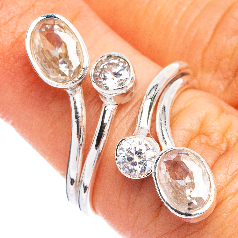Dainty White Quartz Ring Size 6 (925 Sterling Silver) R8643