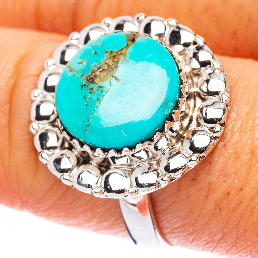 Rare Kingman Turquoise 925 Sterling Silver Ring Size 8.5 (925 Sterling Silver) R3839