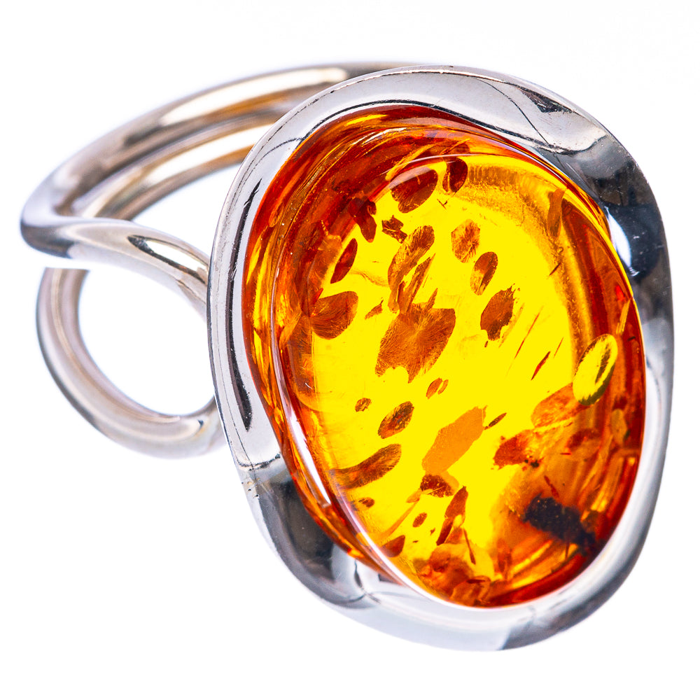 Baltic Amber Ring Size 7.75 (925 Sterling Silver) R1884