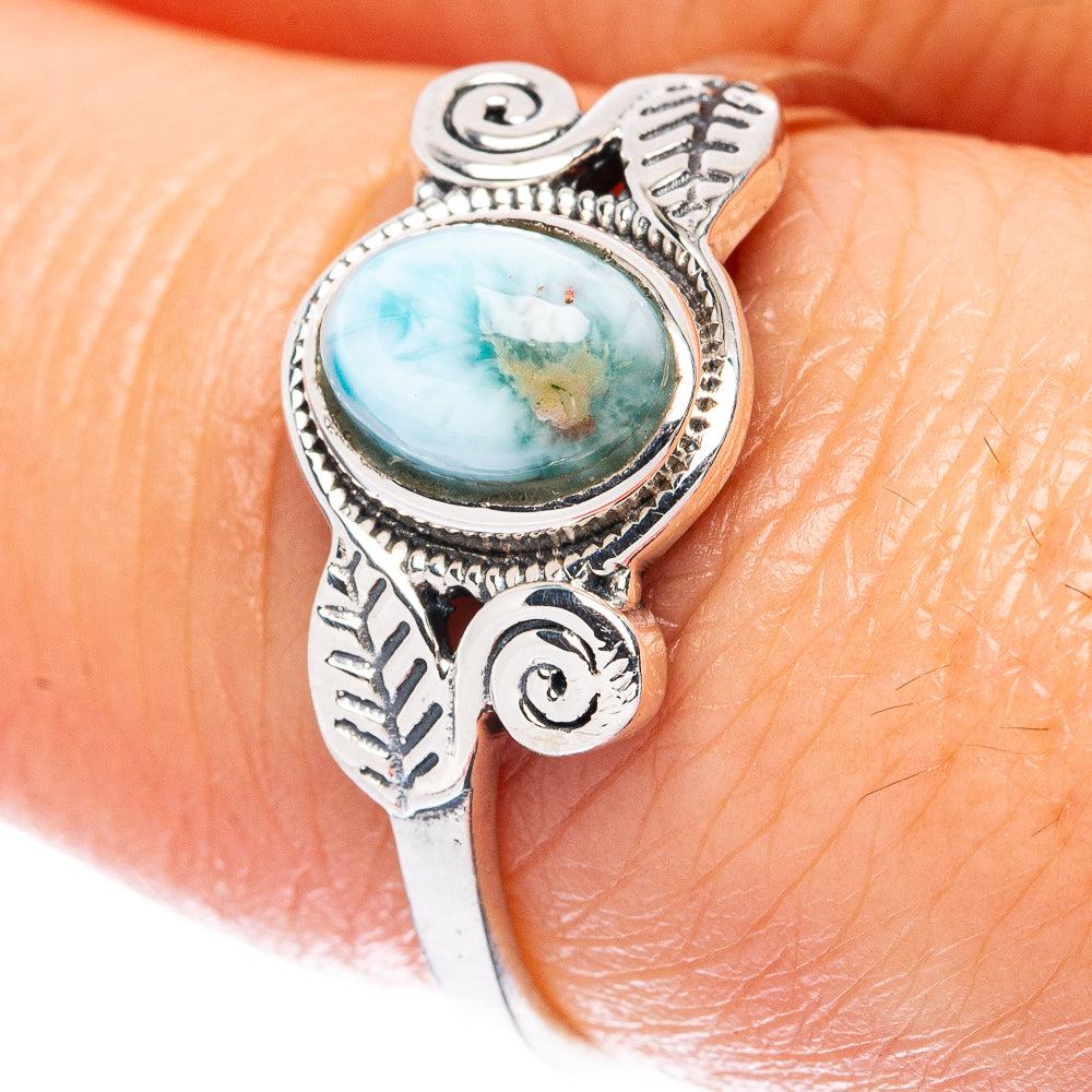 Larimar Dainty Ring Size 8 (925 Sterling Silver) R3424