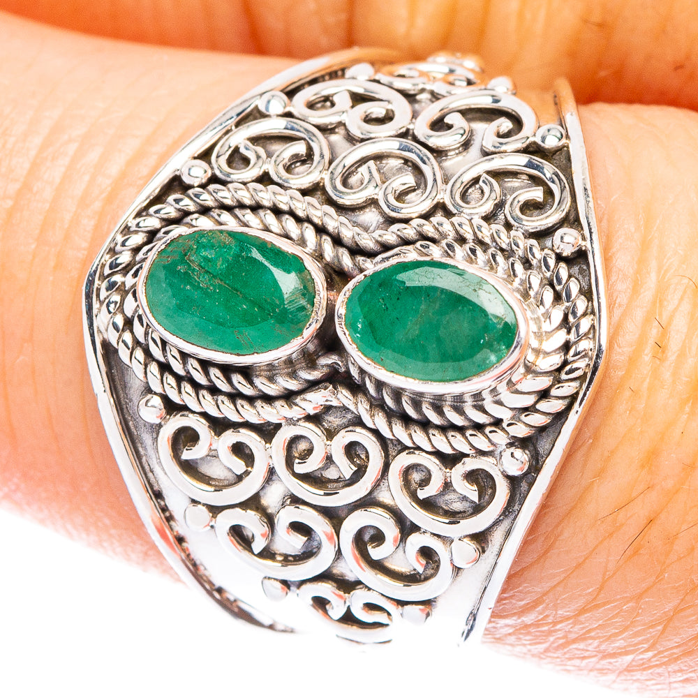 Rare Zambian Emerald Ring Size 7.75 (925 Sterling Silver) R146979