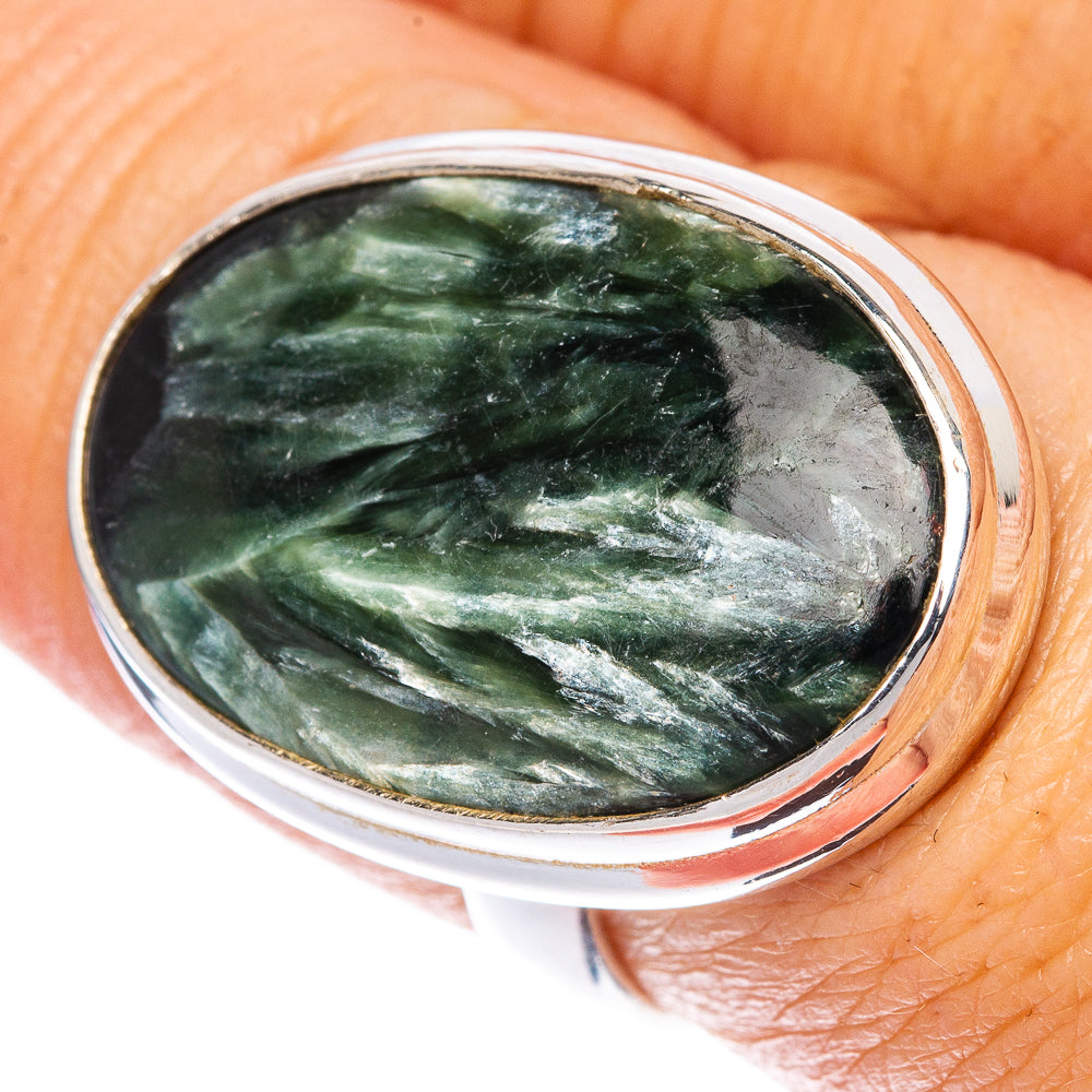 Seraphinite Ring Size 7.75 (925 Sterling Silver) R1451