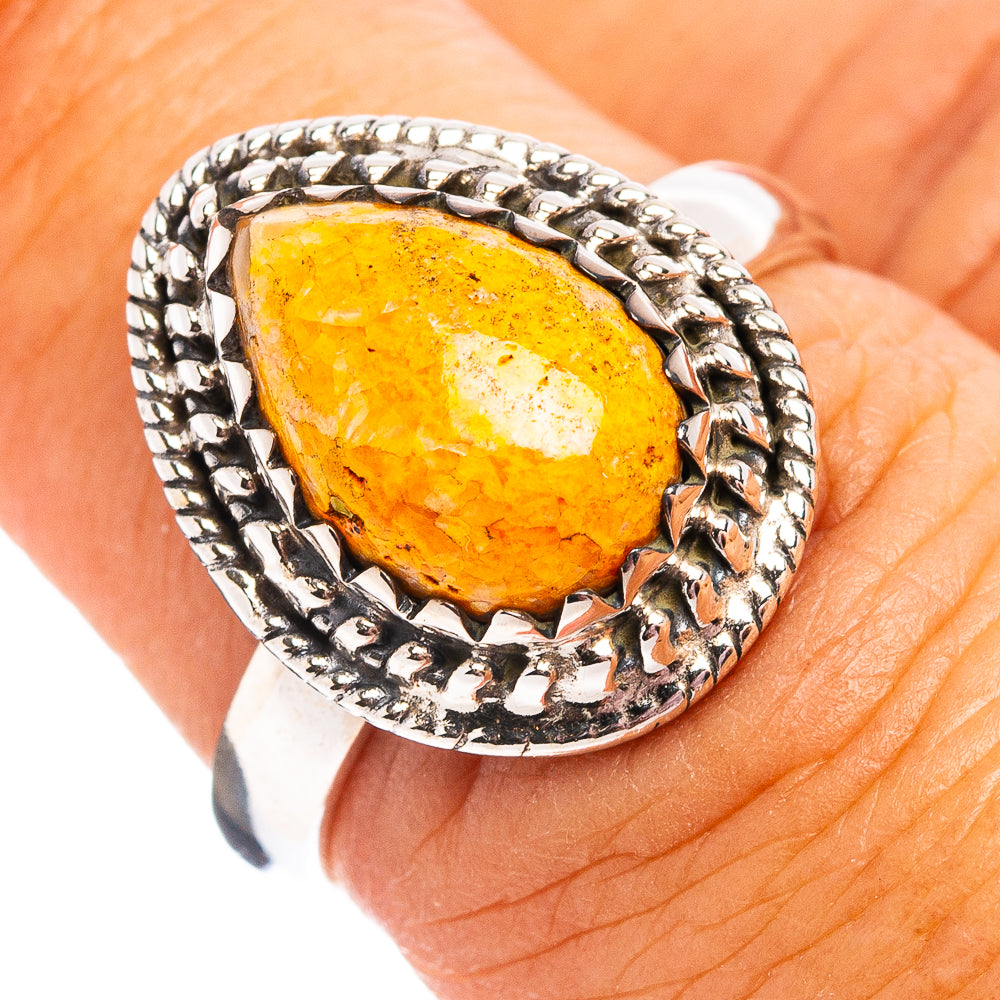 Bumblebee Jasper Ring Size 6.75 (.925 Sterling Silver)