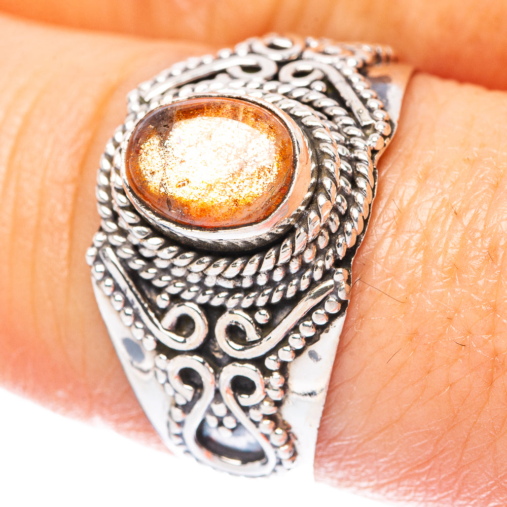 Sunstone Ring Size 8.75 (925 Sterling Silver) R4018
