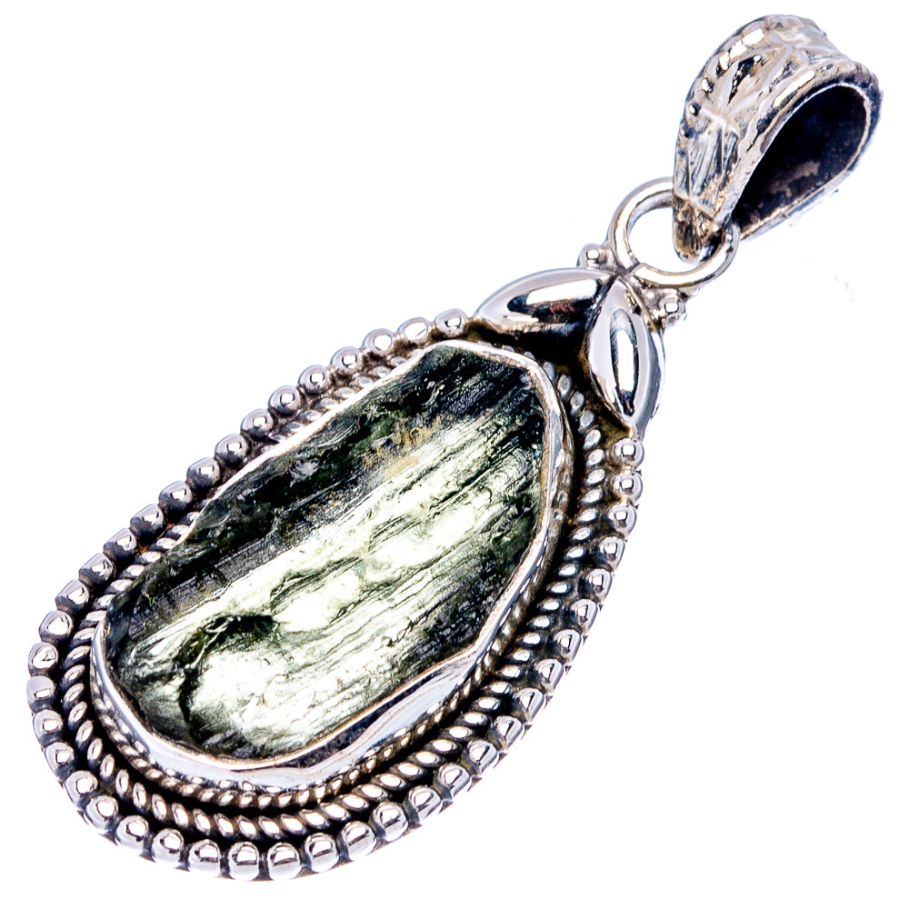 Rare Moldavite Pendant 1 1/2" (.925 Sterling Silver)