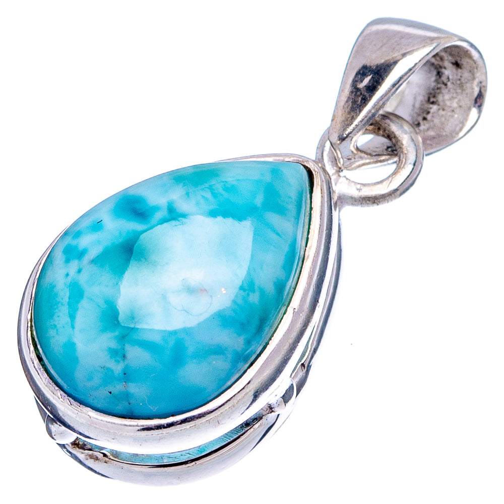 Larimar Dainty Pendant 1" (.925 Sterling Silver)