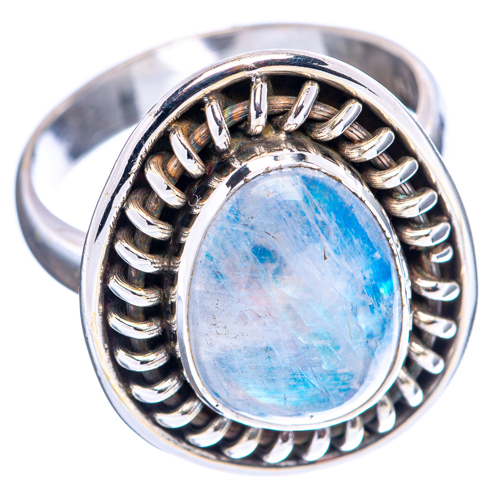 Blue Moonstone Ring Size 6.75 (.925 Sterling Silver)