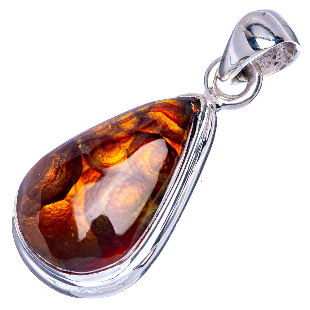 Rare Mexican Fire Agate Pendant 1 1/4" (925 Sterling Silver) P41694