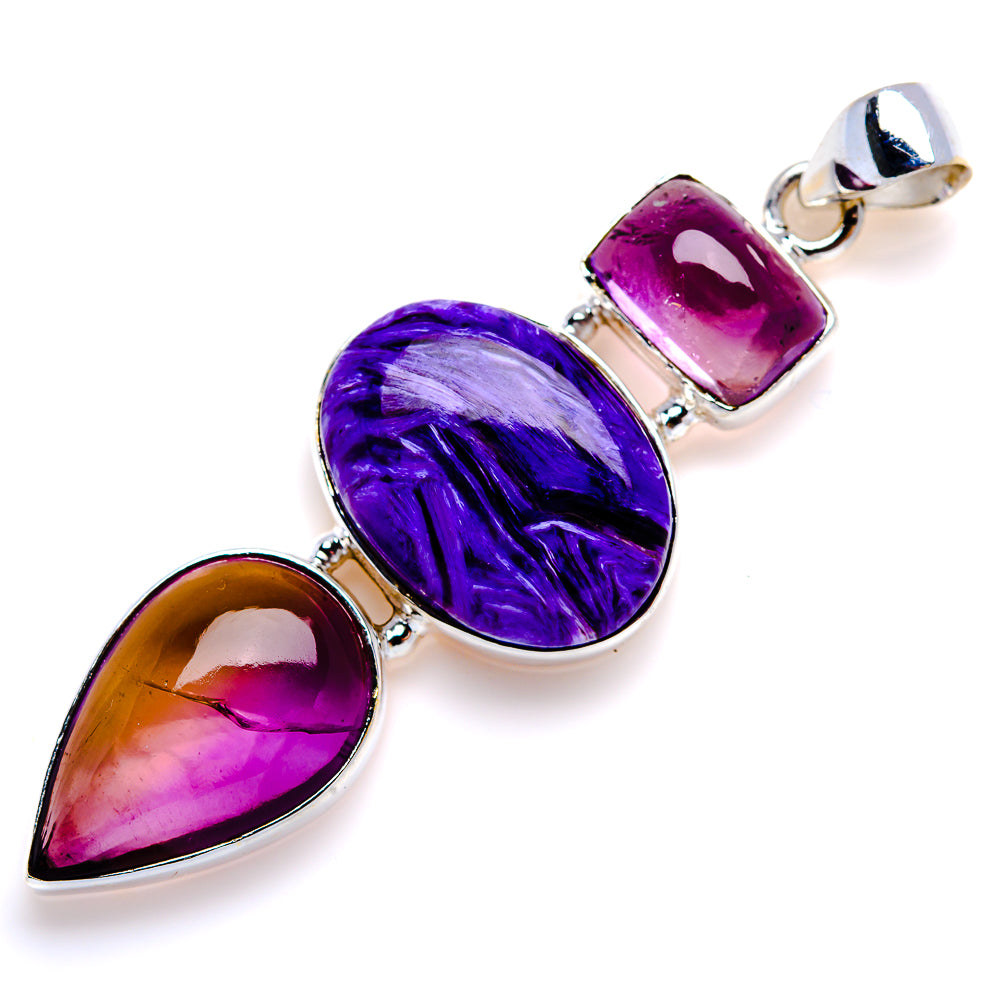 Charoite, Ametrine, Amethyst Pendant 2 3/8" (925 Sterling Silver) PD38064