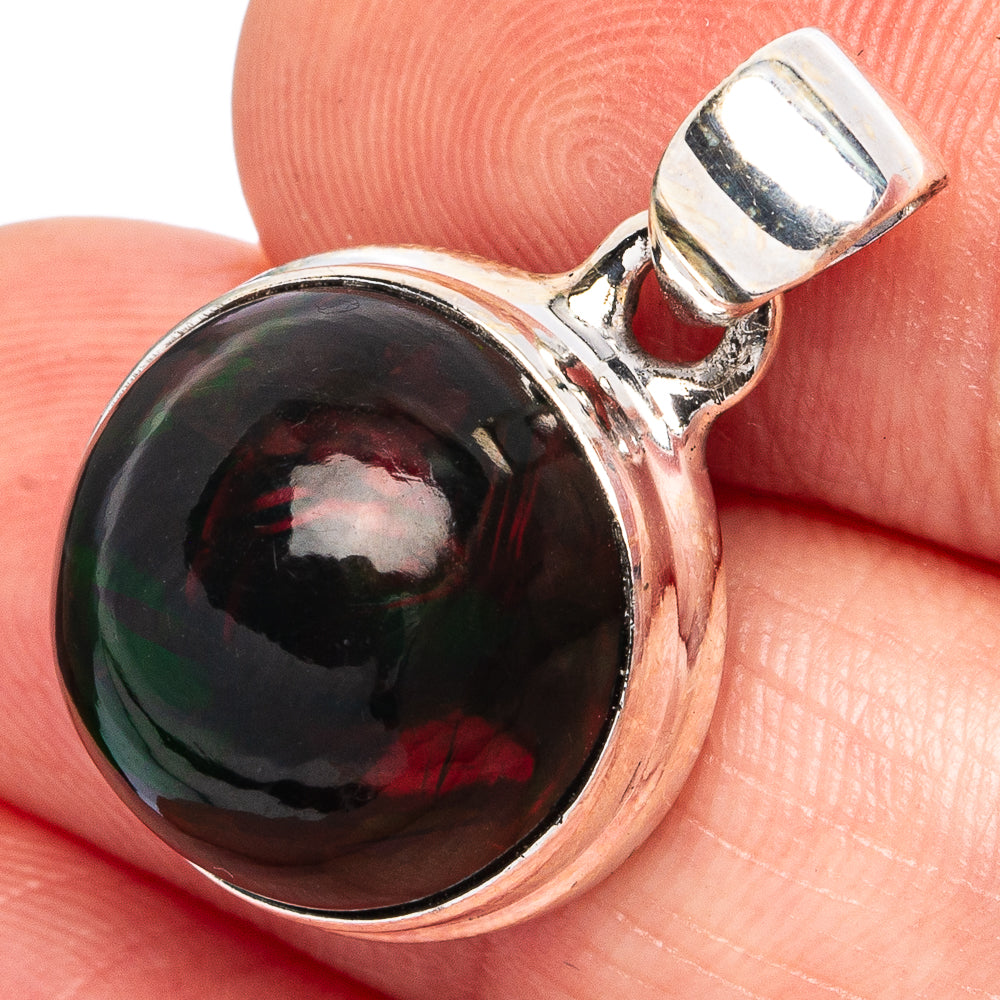 Rare Black Opal Pendants 1" (925 Sterling Silver) P43264