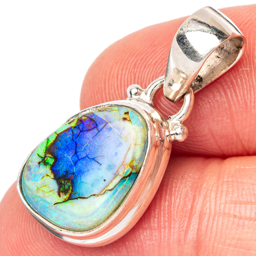 Rare Sterling Opal Pendant 1 1/8" (925 Sterling Silver) P42903
