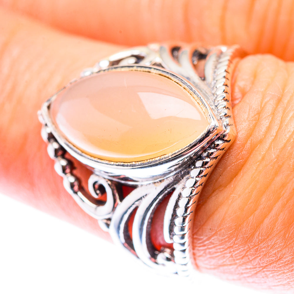 Peach Moonstone Ring Size 7.25 (925 Sterling Silver) RING140154