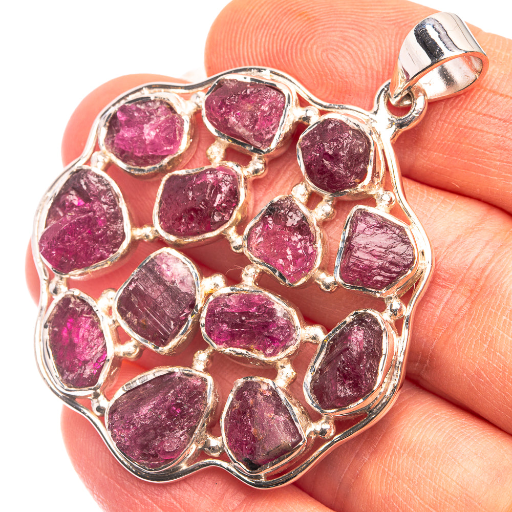 Signature Raw Pink Tourmaline Pendant 2" (925 Sterling Silver) P38727